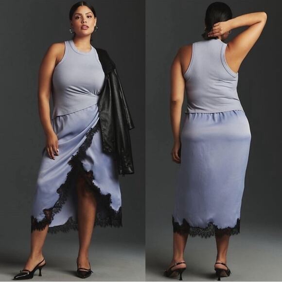 Anthropologie Dresses & Skirts - Anthropologie The Keeley Twofer Midi Dress in Periwinkle Blue Plus Size 3X